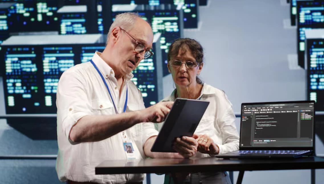 Database architecture diagram on a whiteboard